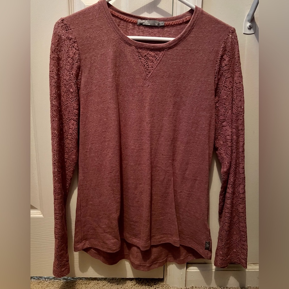 Prana long sleeved tee, with lace